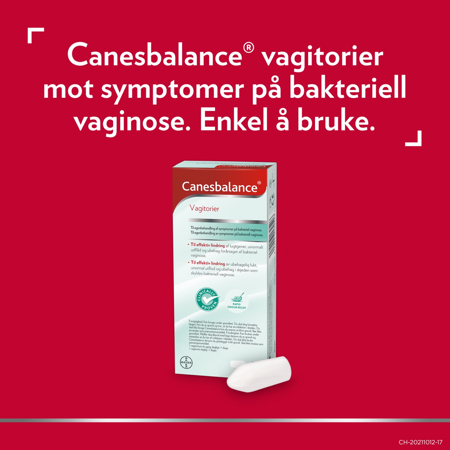 Canesbalance® vagitorier mot bakteriell vaginose